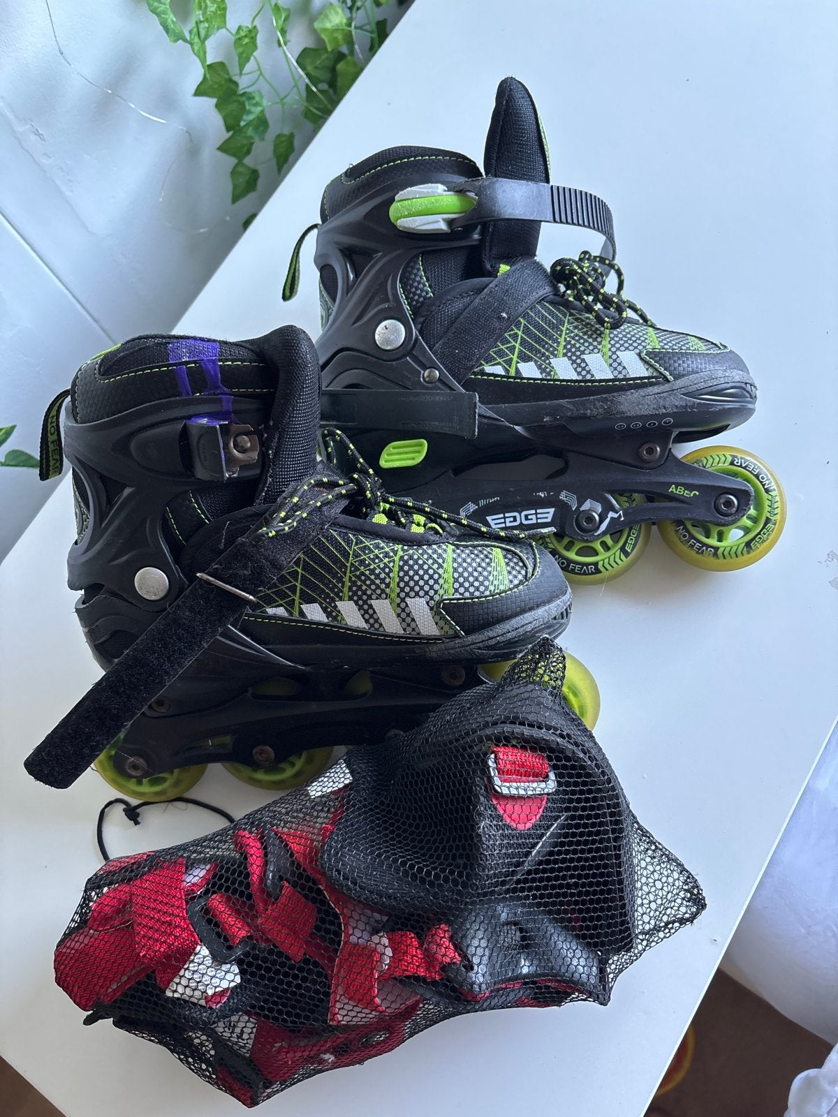 Inline skates met bescherming - Verstelbaar, Overige merken, Kinderen, Ophalen of Verzenden, Inline skates 4 wielen