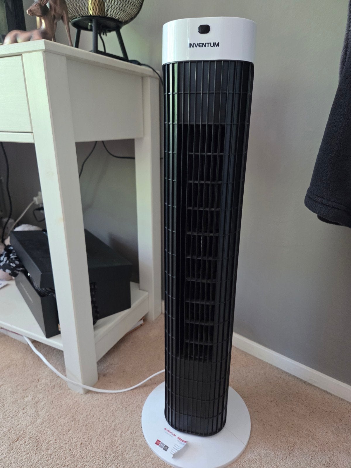 Inventum Torenventilator - Zwart/Wit, Zo goed als nieuw, Witgoed en Apparatuur, Ventilatoren, Ophalen, Zo goed als nieuw, Torenventilator