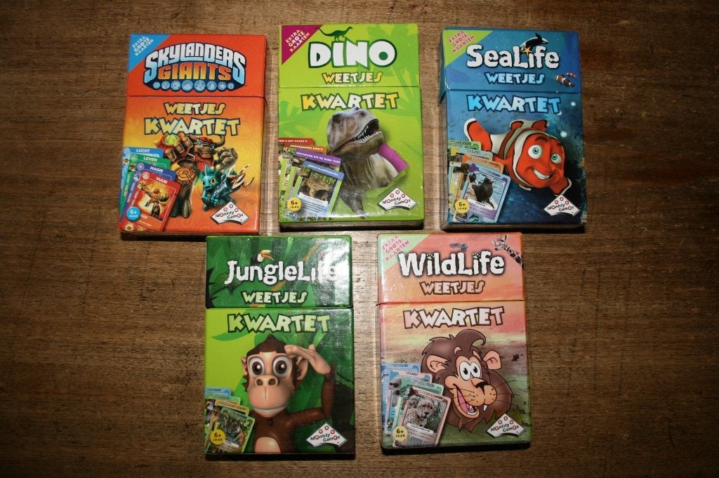 Weetjes kwartet, 5 doosjes, Ophalen of Verzenden, Gebruikt, Taal en Lezen