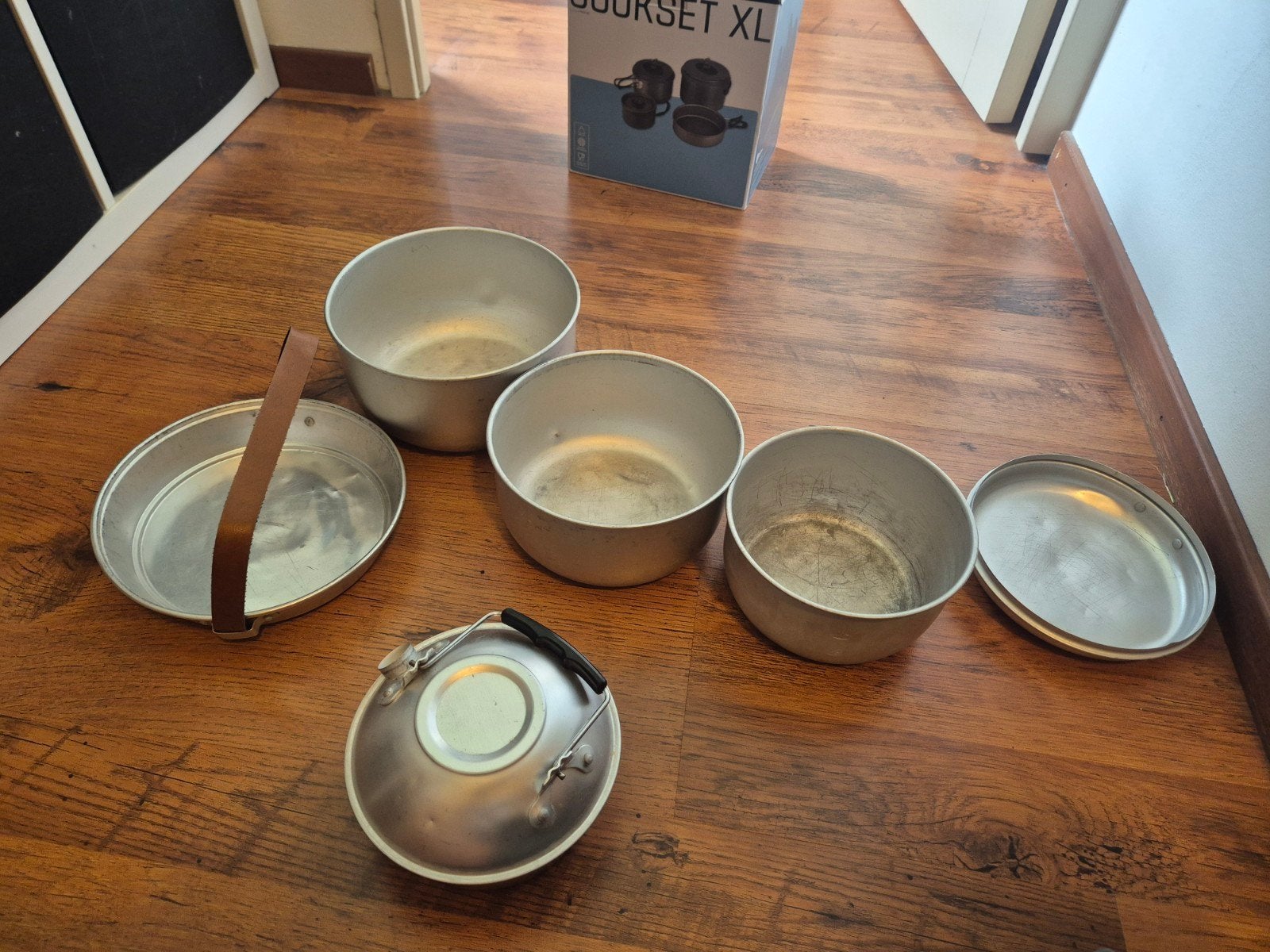 camping pannen set aluminium gebruikt, Ophalen