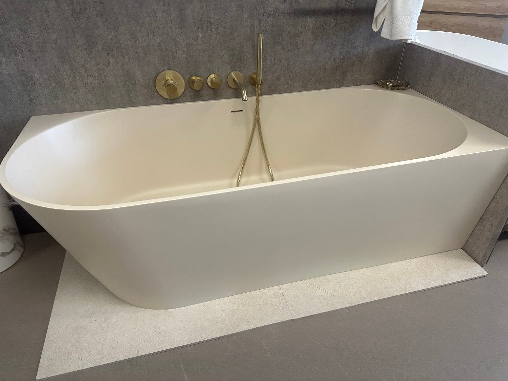 Ligbad Pinto 180x80 Mat Zand Cast Marble Hoekbad Rechts, Ophalen, Info@dealplein.nl, Dealplein, Bad