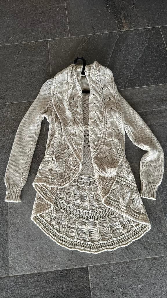Nooit gedragen grof gebreid vest one size, Kleding | Dames, Truien en Vesten, Ophalen of Verzenden, Zo goed als nieuw, Beige