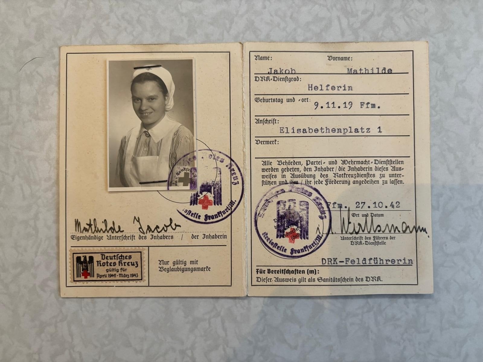 DRK Personeels-Ausweis en Dienstbenachrichtigung, Verzamelen, Ophalen of Verzenden, Duitsland