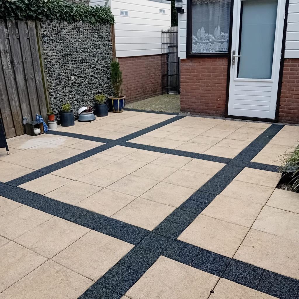 Tuintegels geel met donkere stroken, Tuin en Terras, Tegels en Klinkers, Ophalen, Nieuw, Beton, Terrastegels