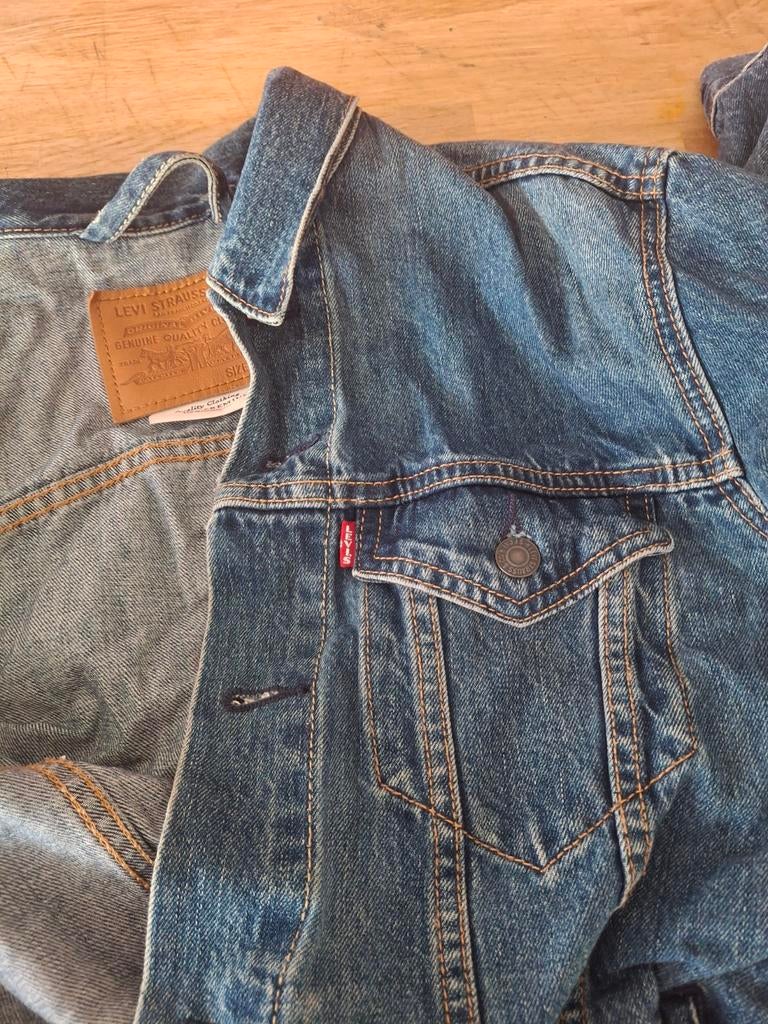 Spijker jack levi s, Ophalen of Verzenden, Zo goed als nieuw, Blauw, W32 (confectie 46) of kleiner