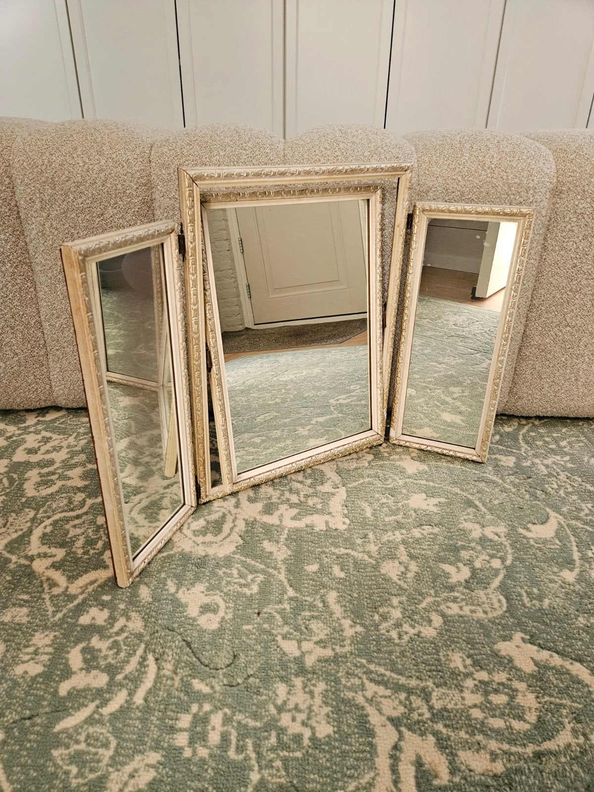 Brocante Drieluik Spiegel Kaptafel, Ophalen