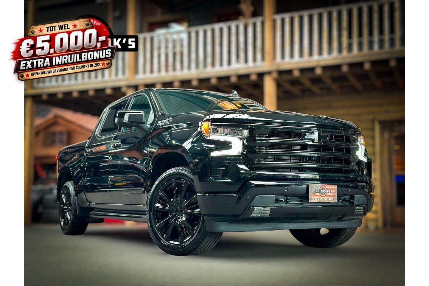 Chevrolet Silverado High Country Black Edition 6.2 V8 420 PK, Auto's, Automaat, Zwart, Leder, Nieuw