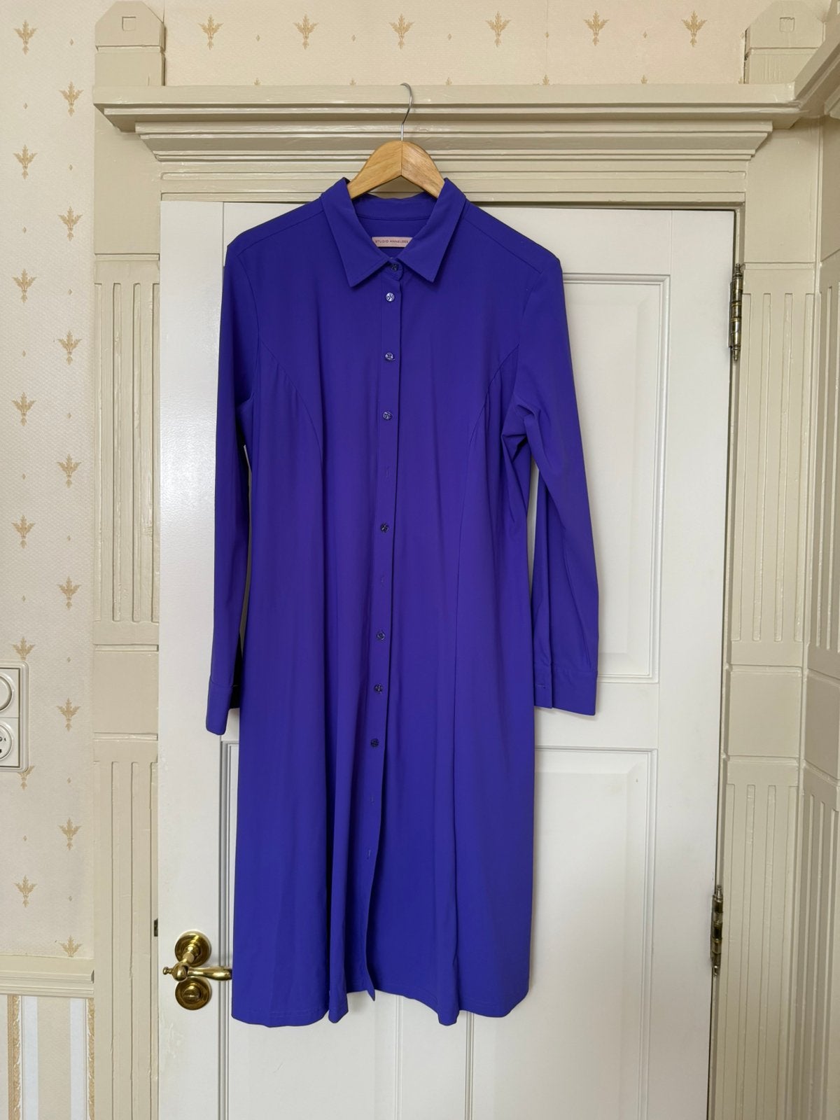 Studio anneloes travelstof lange blouse jurk vest  XL paars, Paars, Maat 46/48 (XL) of groter, Ophalen of Verzenden, Zo goed als nieuw