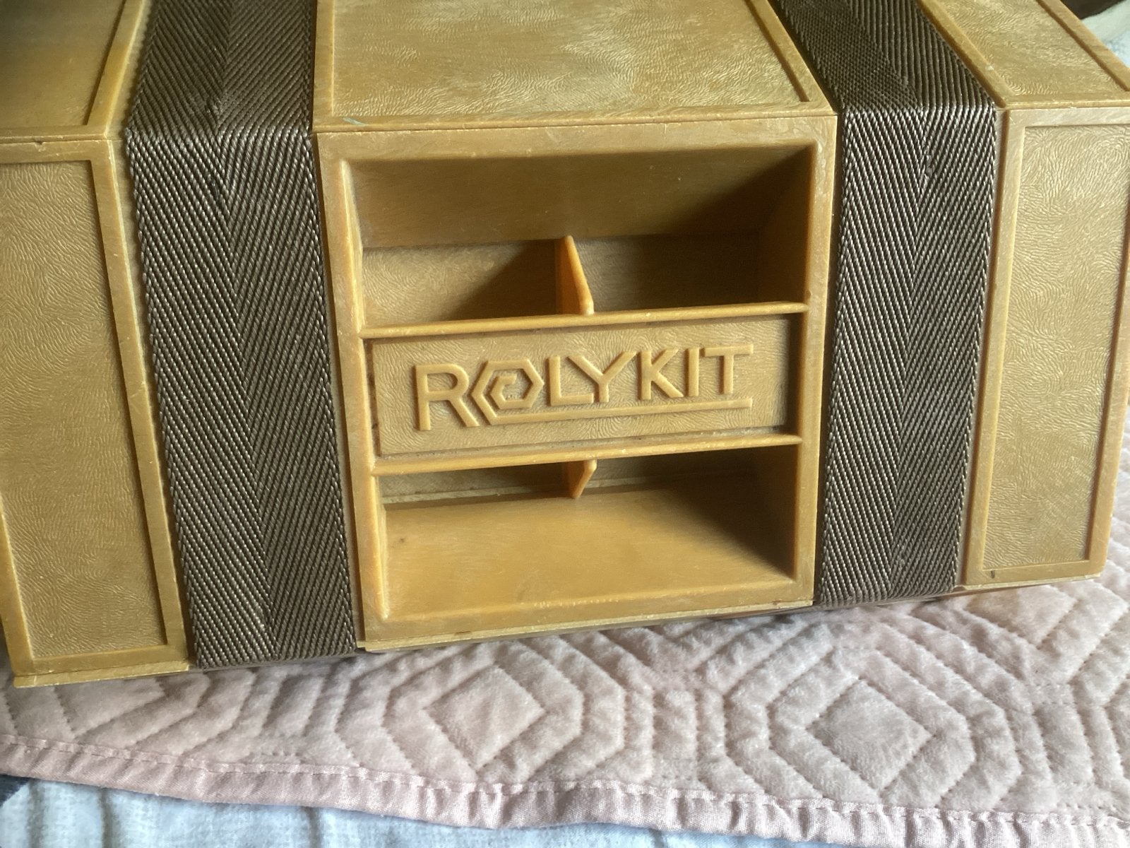 Vintage Rolykit opbergdoos - Oranje/Bruin, Gebruikt, Oranje, Overige thema's, Gereedschap of Toebehoren