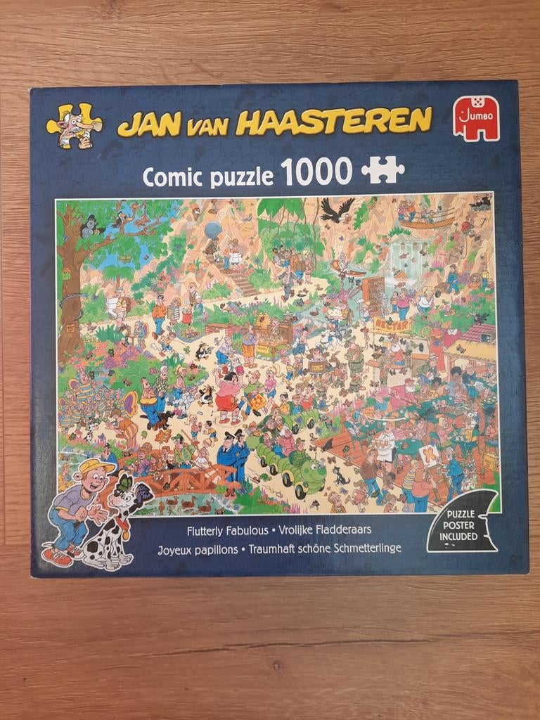 Vrolijke Fladderaars Jan v. Haasteren puzzel. 1000 st. Compl, Ophalen, 500 t/m 1500 stukjes, Zo goed als nieuw