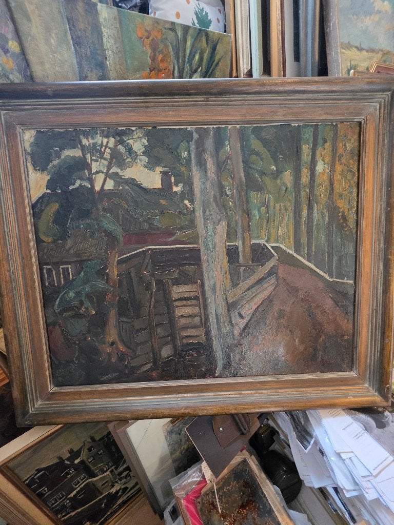 Olieverfschilderij Dirk Filarski Giethoorn, Doek, Ophalen of Verzenden, Landschap, Olieverf