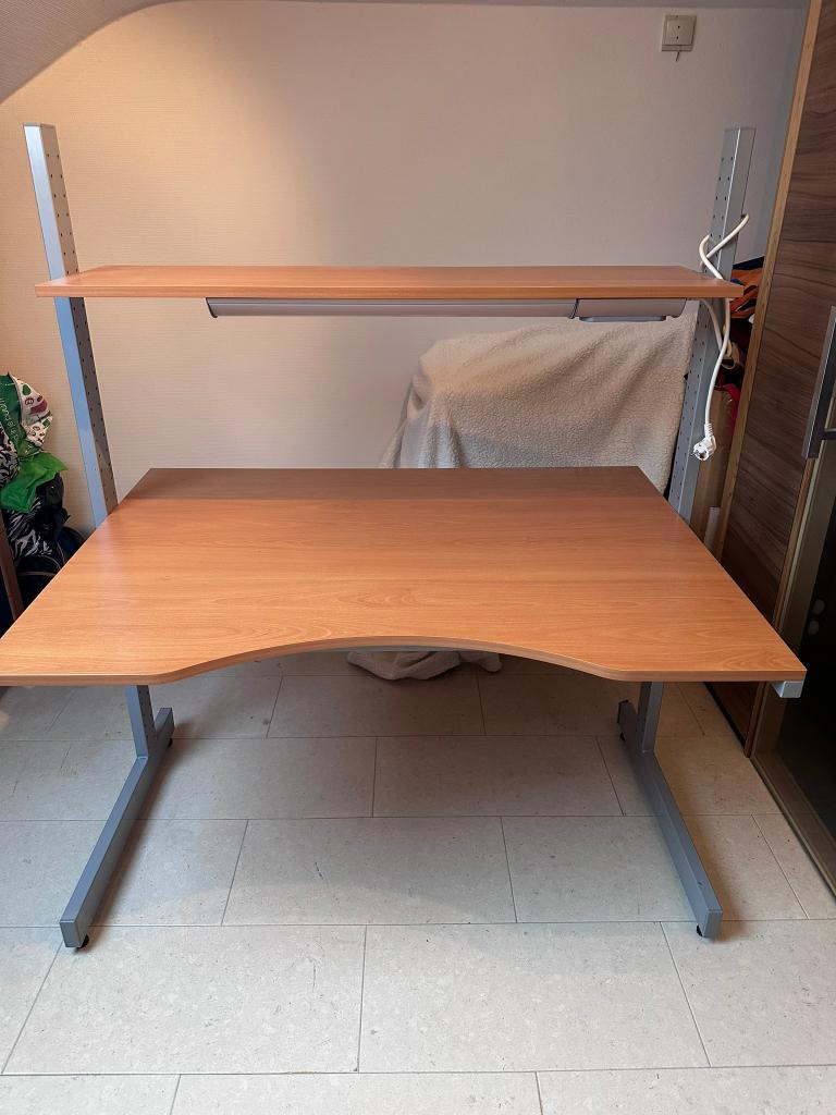 IKEA Jerker Bureau met Bovenplank (Ideale Thuiswerkplek), Ophalen, 90 cm, 120 cm, Hout