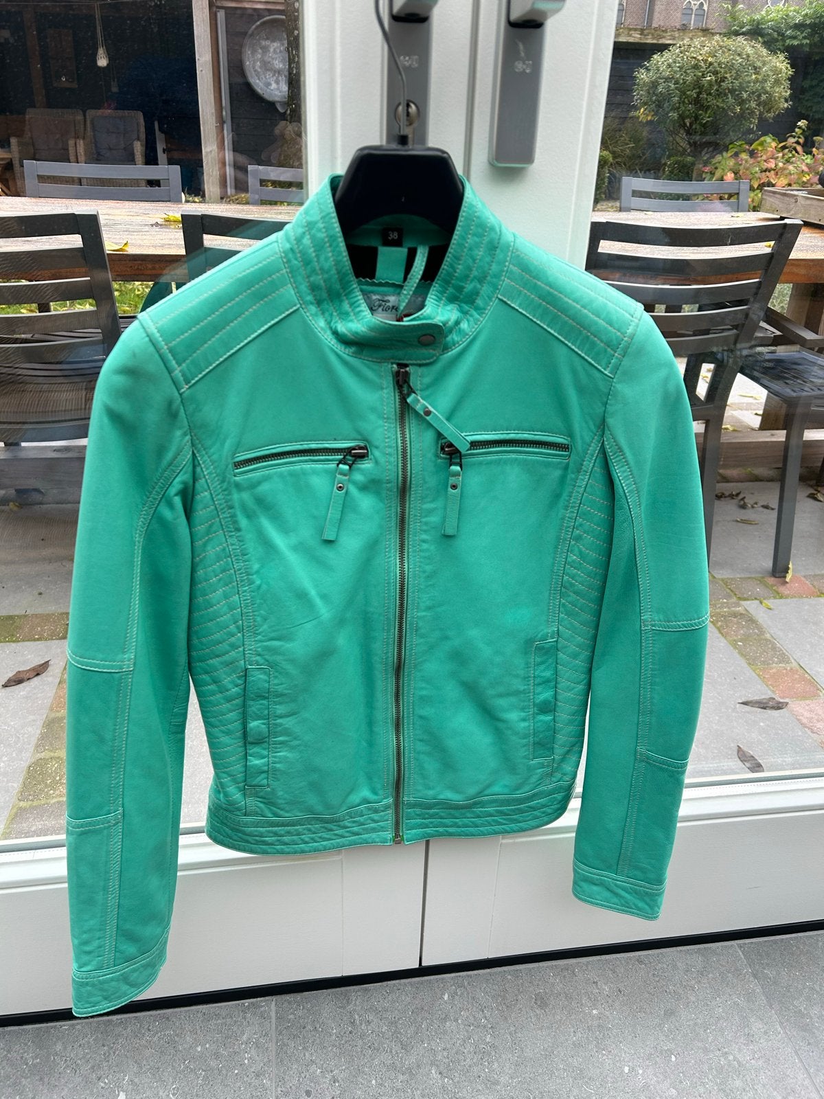 Mooi dames Leren Jasje Maat 38 - Groen, Maat 38/40 (M), Ophalen of Verzenden, Zo goed als nieuw, Dekkers mode