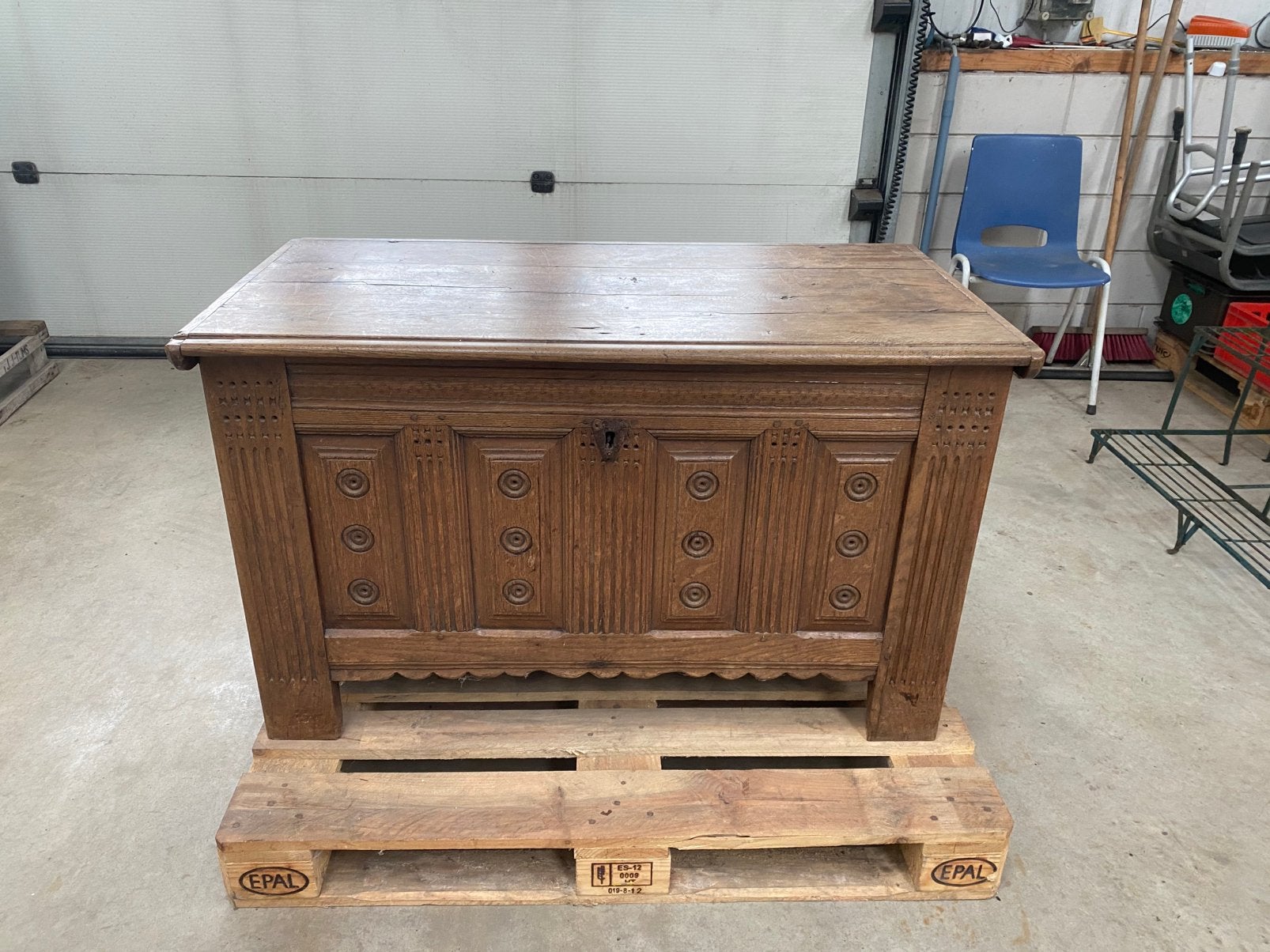 Antieke deken kist tv meubel, Huis en Inrichting, Ophalen, Gebruikt, 100 tot 150 cm, 50 tot 75 cm