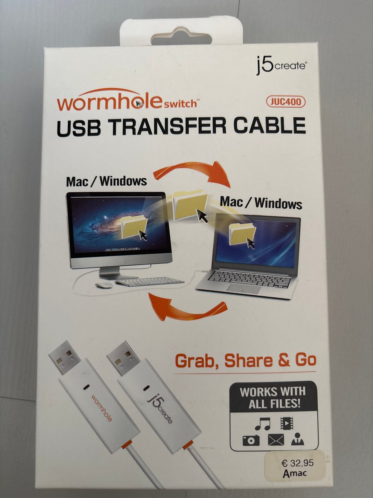 J5create Wormhole Switch JUC400 USB Transfer Kabel, Ophalen of Verzenden, Zo goed als nieuw