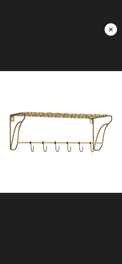 Gouden kapstok 2x - Madam stoltz, Huis en Inrichting, Woonaccessoires | Kapstokken, Zo goed als nieuw, Minder dan 100 cm, Metaal