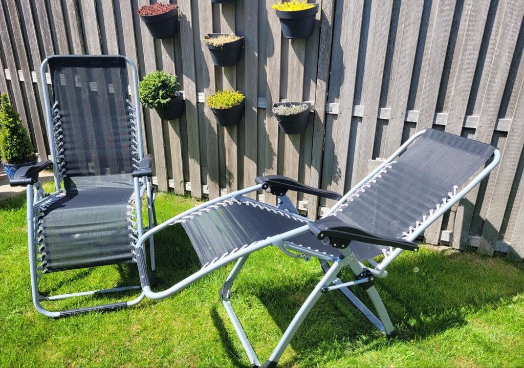 2 Verstelbare Tuin- Relaxstoelen, Ophalen, Zo goed als nieuw, Campingstoel