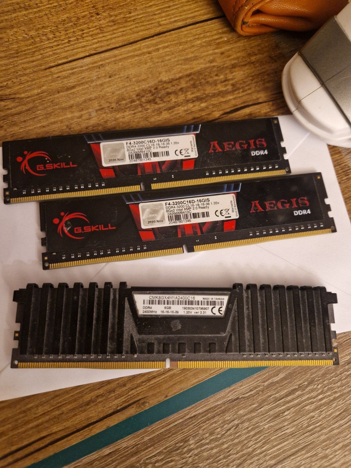 DDR4 RAM Geheugen - G.Skill Aegis & Corsair Vengeance, Computers en Software, RAM geheugen, Gebruikt, 32 GB, Server, DDR4