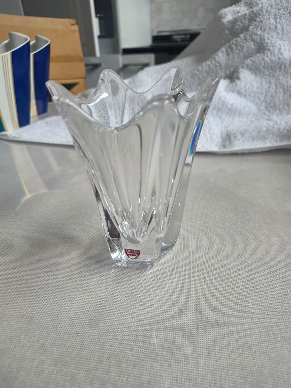 Orrefors kristallen vaas - Stervormig design, Ophalen of Verzenden