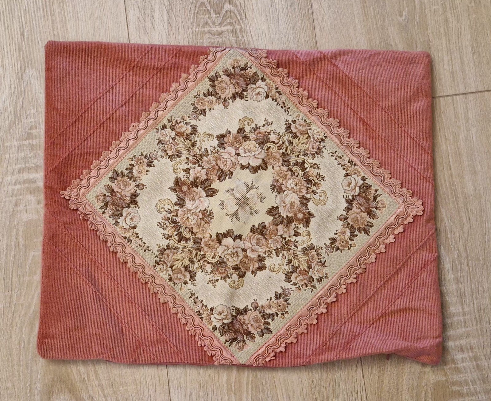 Vintage kussenhoes 40x50cm bloemen patroon hoes kussen, Gebruikt, Met print, Kussenhoes, Ophalen of Verzenden