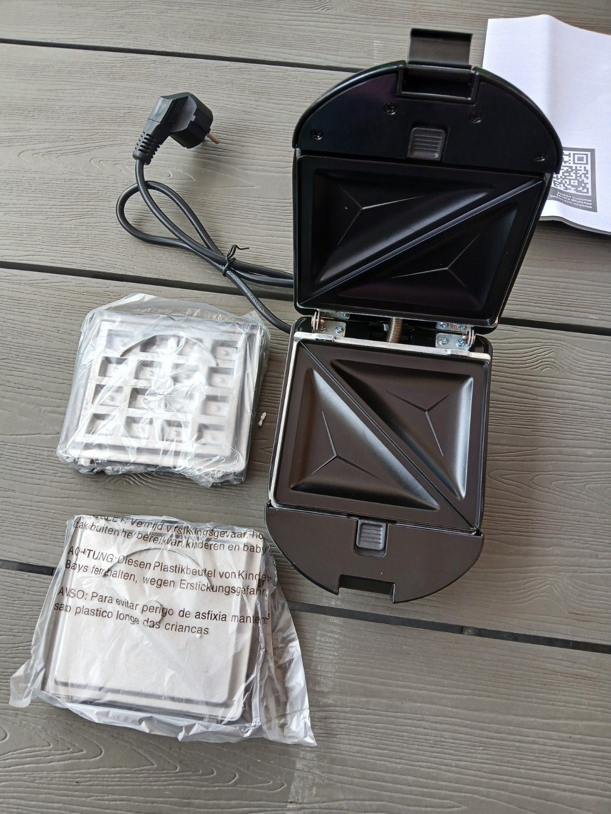 Bestron ADM2003Z Compacte Snackmaker 3-in-1, Ophalen of Verzenden, Nieuw