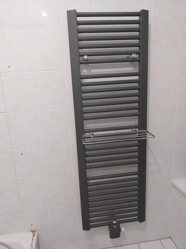 Thermic designradiator donkergrijs incl. onderblok, Ophalen, 500 tot 800 watt, Radiator, Minder dan 60 cm