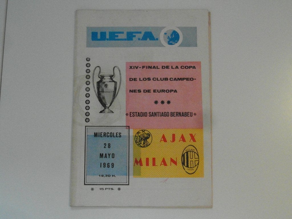 grote ajax europese finale set programma ticket, Ophalen, Zo goed als nieuw, Ajax, Overige typen