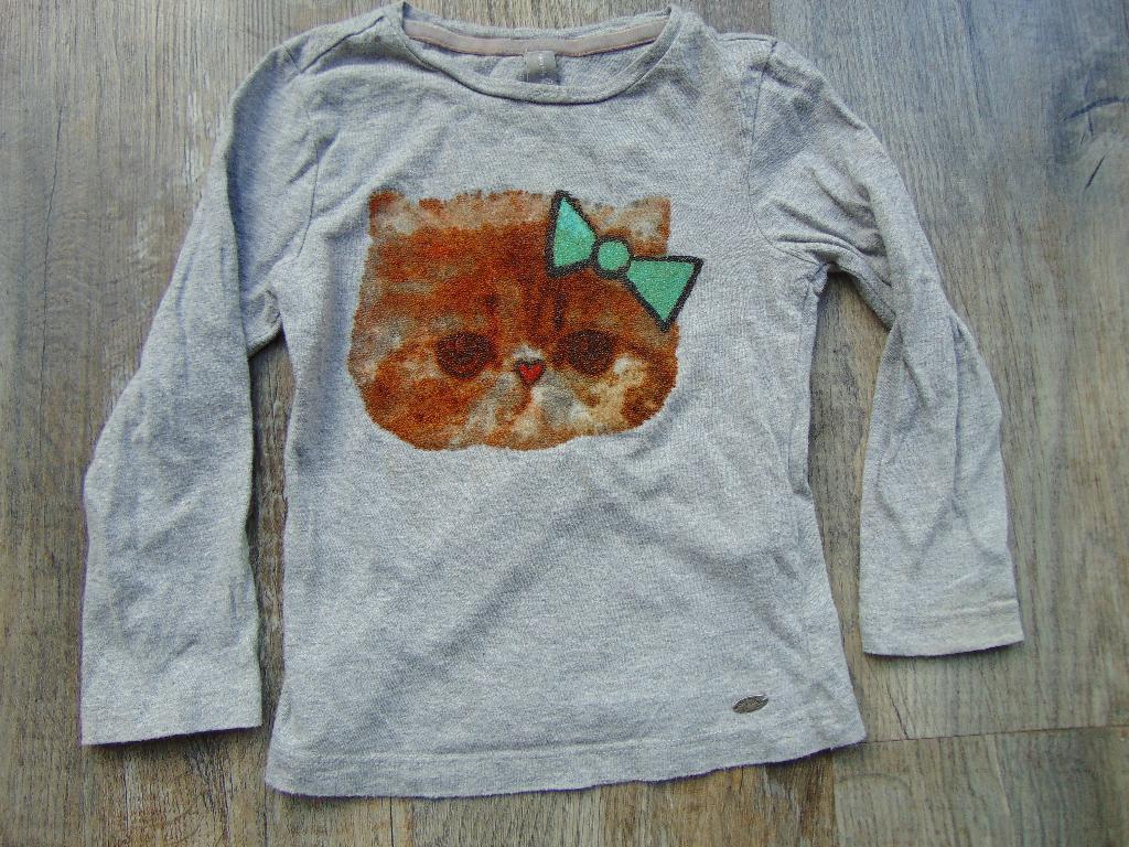 Jilly longsleeve grijs poes maat 92 / 98 T-shirt lange mouw, Gebruikt, Meisje, Jilly, Ophalen of Verzenden