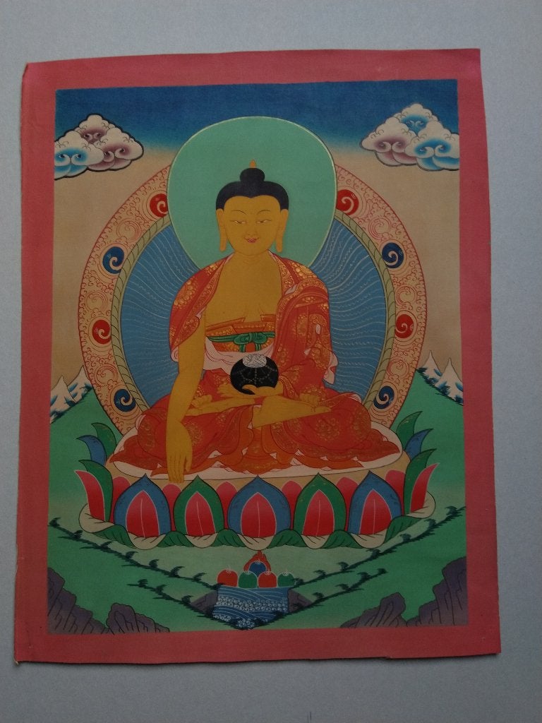 Boeddha Thangka Schilderij - Handgeschilderd, Ophalen of Verzenden