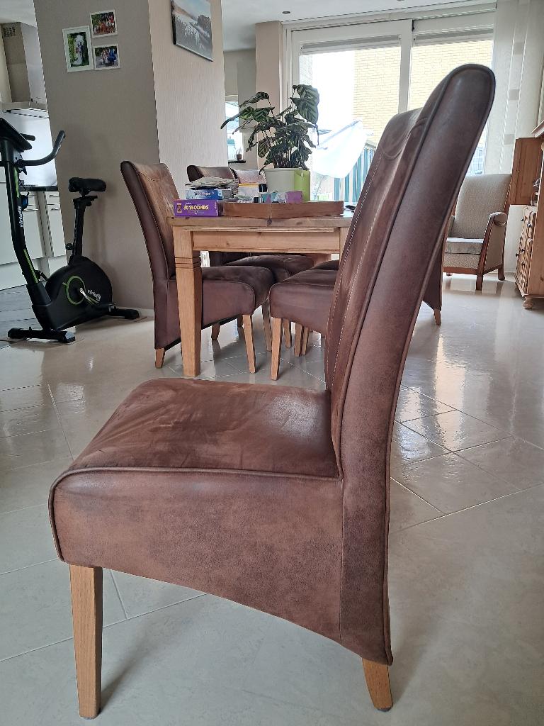 eetkamerstoelen, Huis en Inrichting, Stoelen, Ophalen, Gebruikt, Bruin, Stof