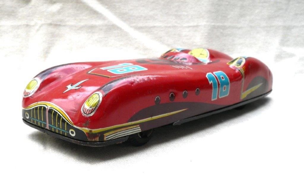 Mar line toys Japan blikken racewagen nr. 18. lengte 27,5 cm, Ophalen of Verzenden