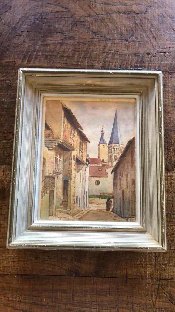 Antieke aquarel, Antiek en Kunst, Kunst | Schilderijen | Klassiek, Ophalen of Verzenden
