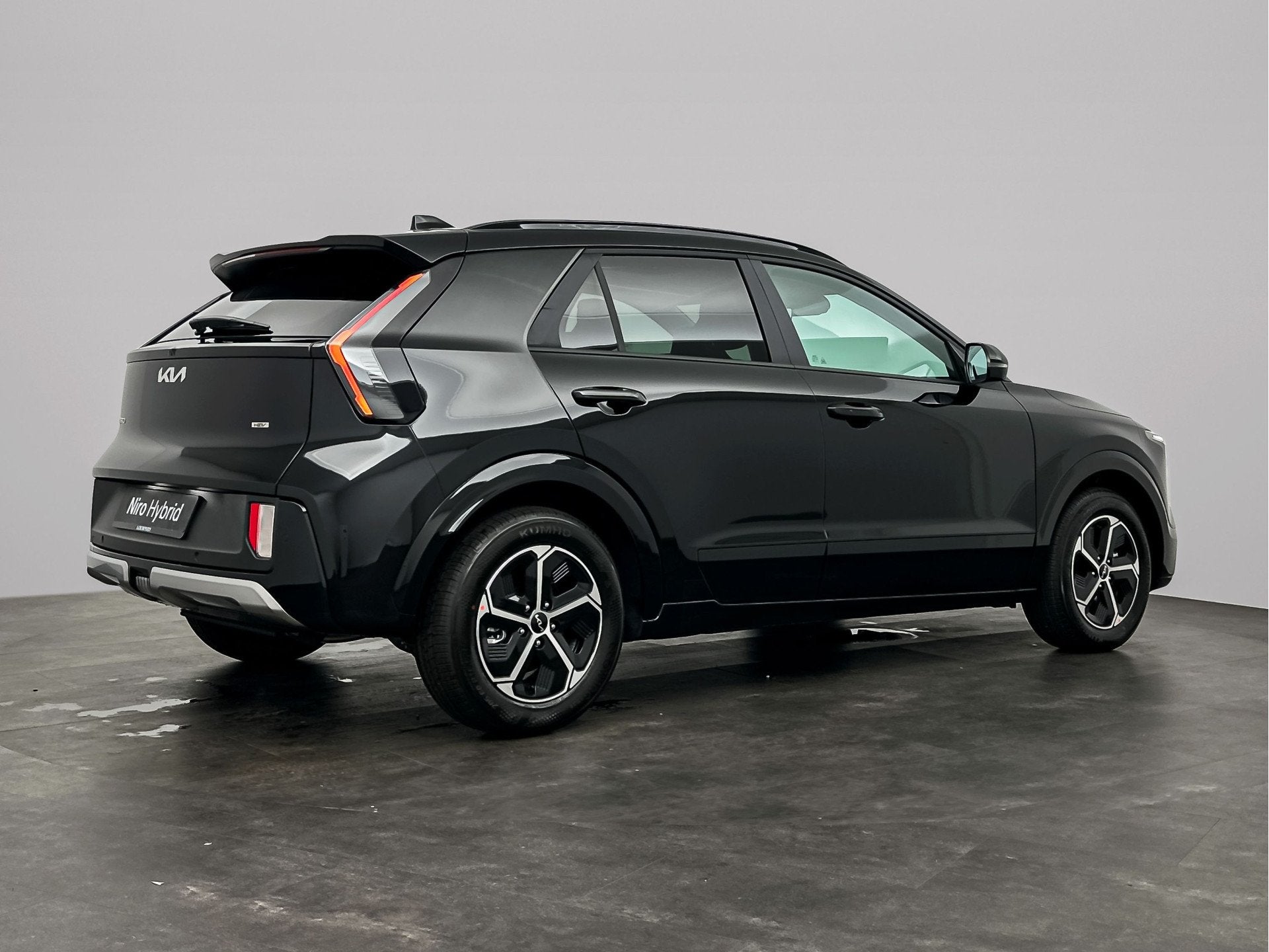Kia Niro 1.6 GDi Hybrid DynamicLine | schuif kantel dak | el, Auto's, Zwart, Leder en Stof, Zwart, Bedrijf