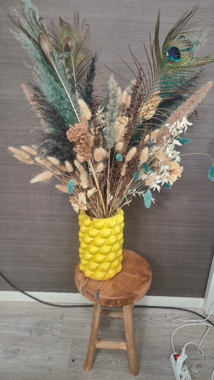 droogbloemen boeket groen / beige, Ophalen