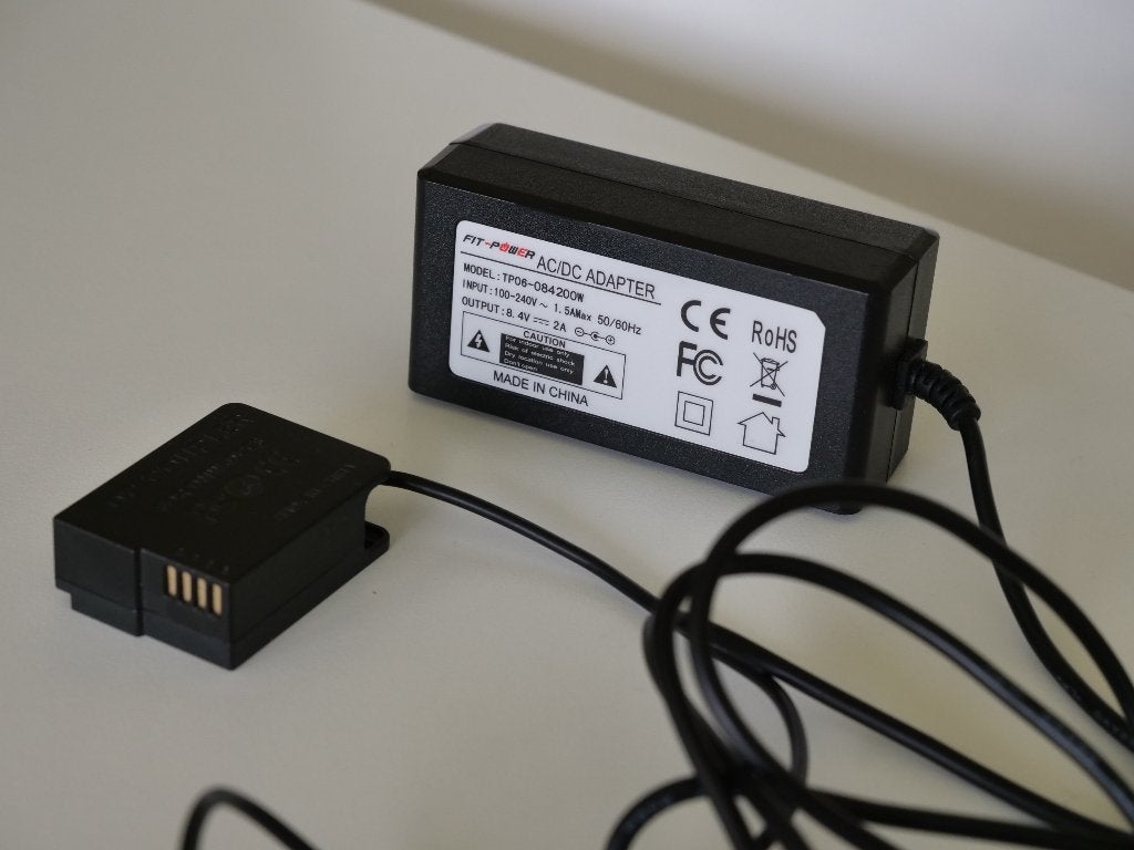 voeding DC-coupler als Panasonic DMW-DCC8 DMW-BLC12 accu, Ophalen of Verzenden, Gebruikt