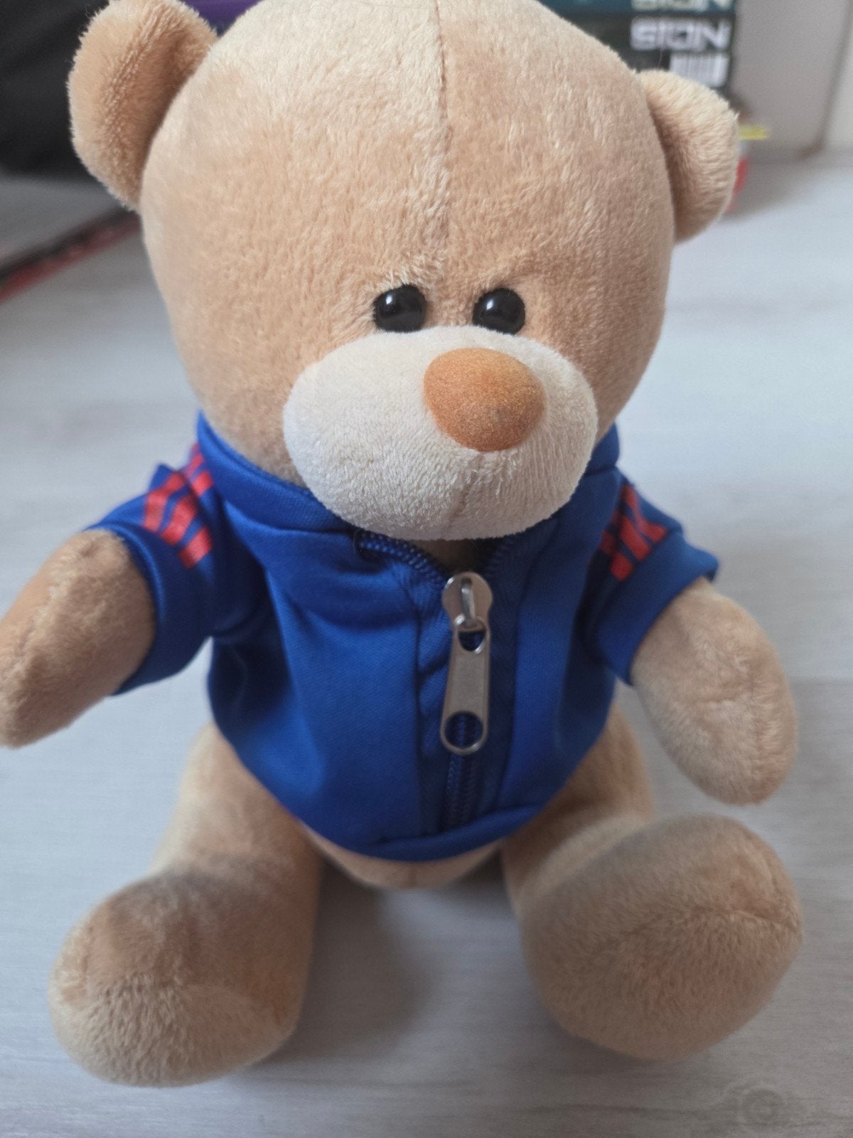 Leuke knuffelbeer met Adidas vestje, Overige merken, Verzenden, Beer, Zo goed als nieuw