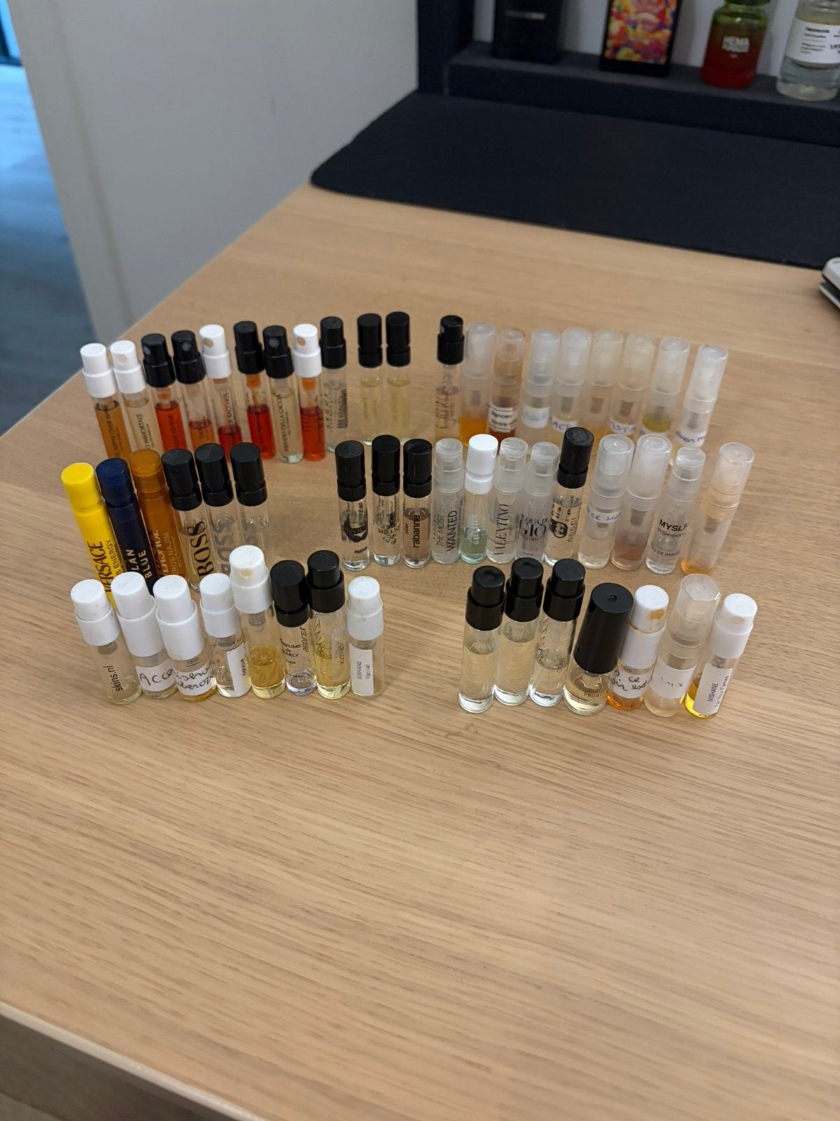 53 Parfum Samples | Niche & Designer | Xerjoff, Argos, Dior, Ophalen of Verzenden, Gebruikt, Proef of Tester, Gevuld