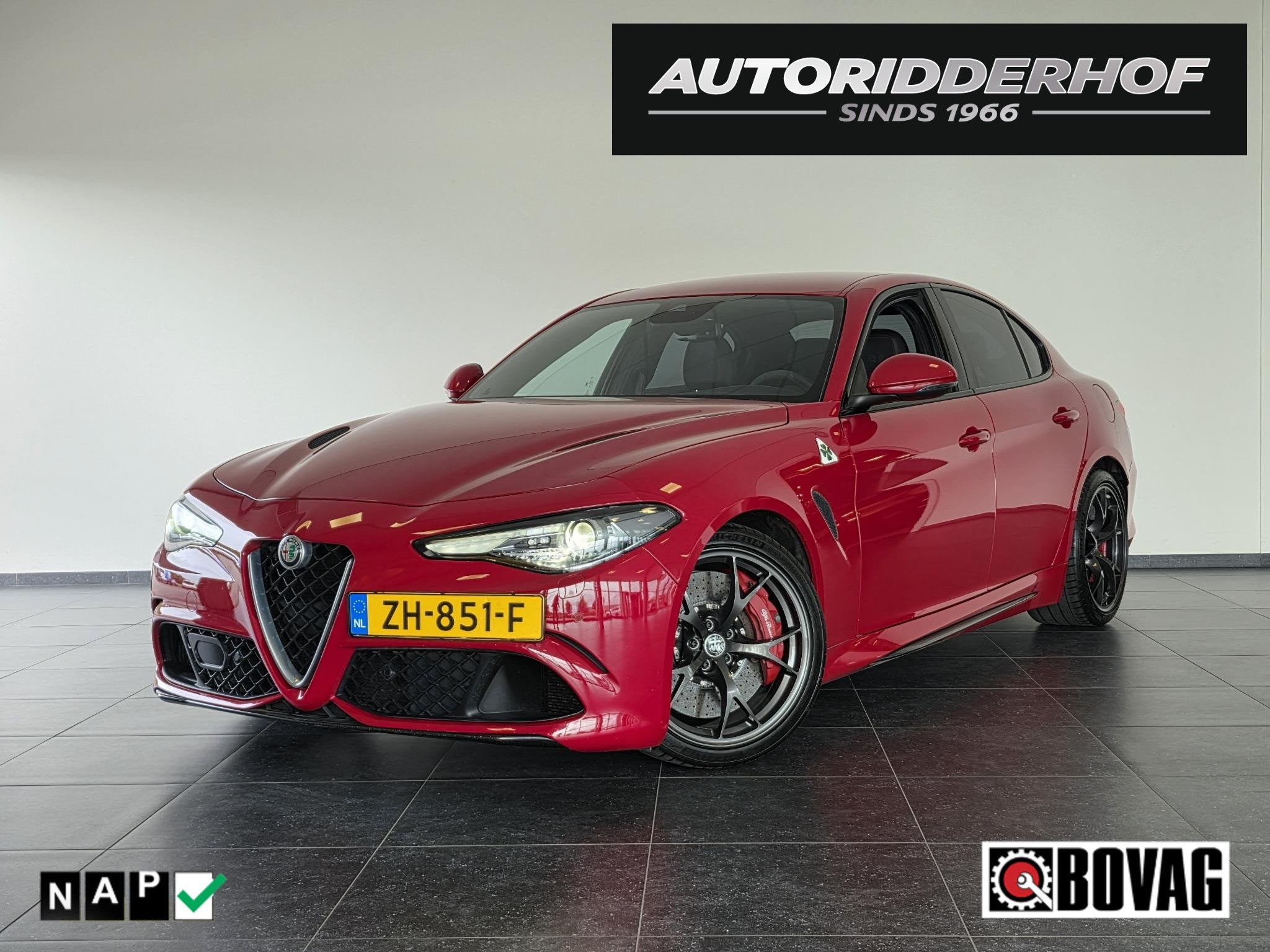 Alfa Romeo Giulia 2.9 V6 Quadrifoglio 510PK | Keramische rem, Auto's, Automaat, Gebruikt, 4 stoelen, Geïmporteerd