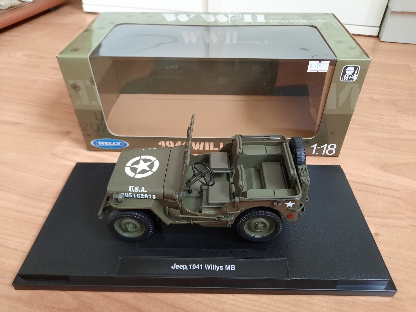 Welly Willys Jeep 1:18 1941, Overige merken, Auto, Groter dan 1:32, Nieuw
