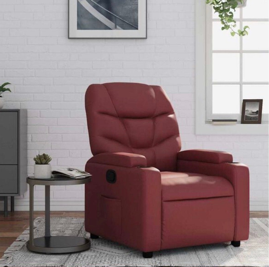 Nieuw vidaXL Verstelbare Fauteuil Kunstleer Wijnrood, Kunststof, 75 tot 100 cm, Ophalen of Verzenden, Zo goed als nieuw