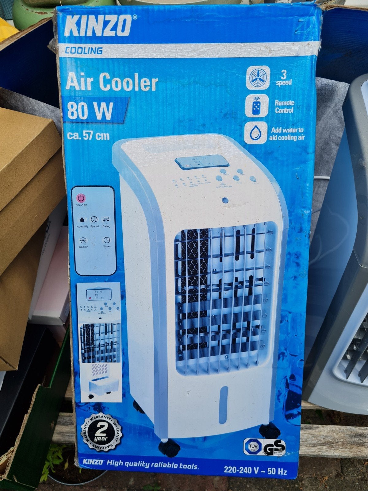 Kinzo Aircooler zonder afstandsbediening, Witgoed en Apparatuur, Airco's, Ophalen, Minder dan 60 m³, 3 snelheden of meer, Zo goed als nieuw