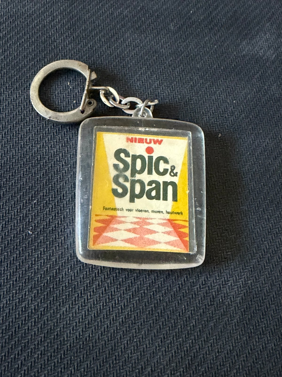Vintage Spic & Span sleutelhanger met spelletje –  1960/1970, Verzenden, Zo goed als nieuw, Merk