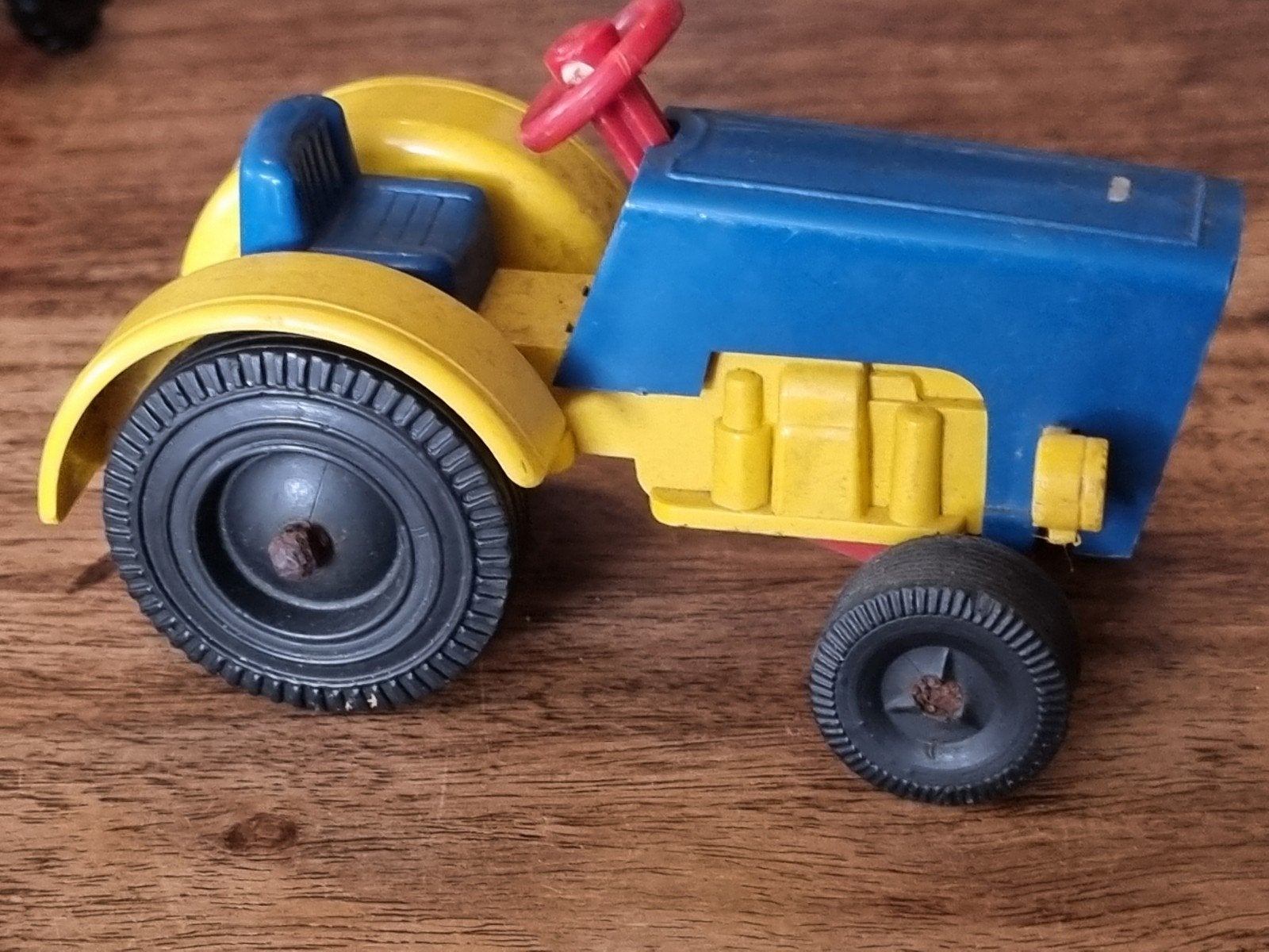 Vintage Speelgoed Tractor - Blauw/Geel, Ophalen of Verzenden, Gebruikt
