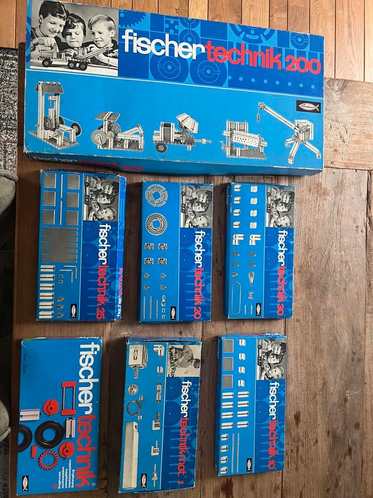 Vintage Fischertechnik 200 met uitbreidingssets, Ophalen of Verzenden, Gebruikt