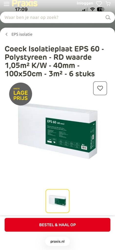 4 stuks piepschuim/eps platen over, Doe-het-zelf en Verbouw, Isolatie en Afdichting, Ophalen, Piepschuim (Tempex), Minder dan 4 cm