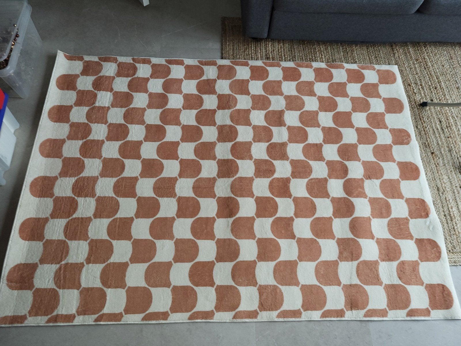 Onshelf French Wavy Plaid Abstract Art Carpet Area Rug, Ophalen, 150 tot 200 cm, Rechthoekig, Nieuw