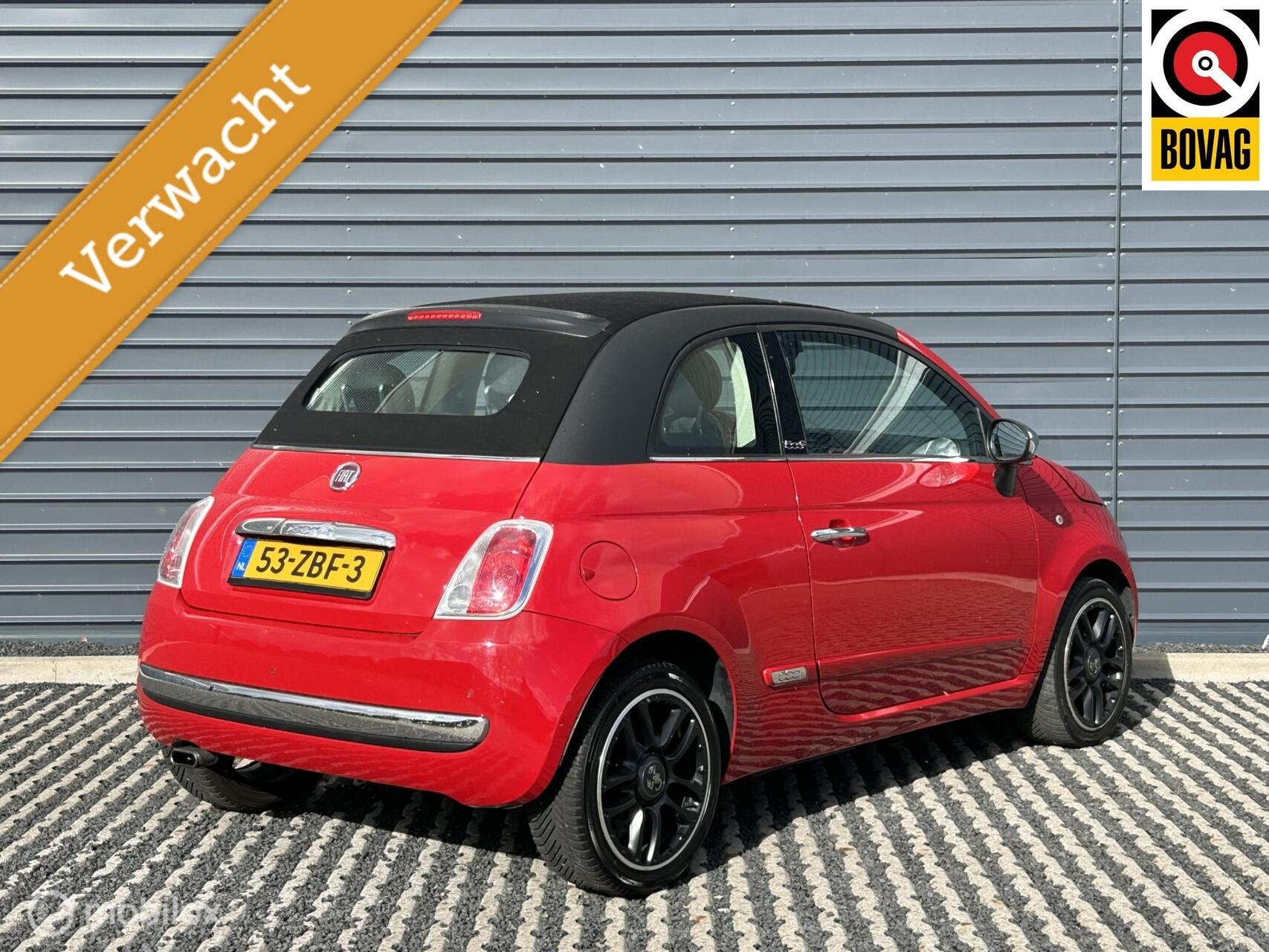 Fiat 500 0.9 TwinAir Lounge | Cabrio | Leder | Sensoren, Euro 5, 86 pk, Gebruikt, Cabriolet