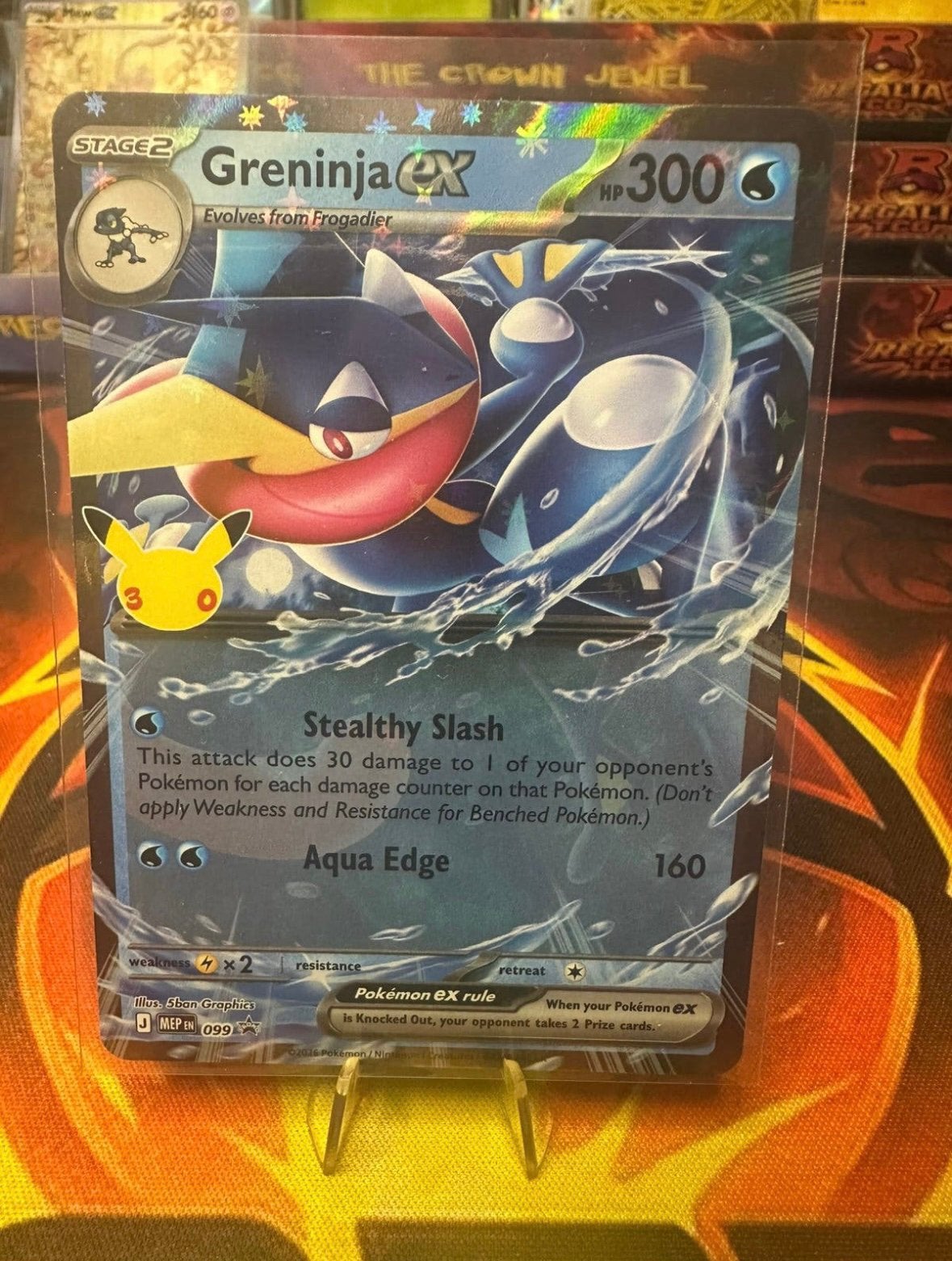 Greninja ex (MEP 099) MEP Black Star Promos 30th Celebration, Ophalen of Verzenden, Zo goed als nieuw, Losse kaart, Foil