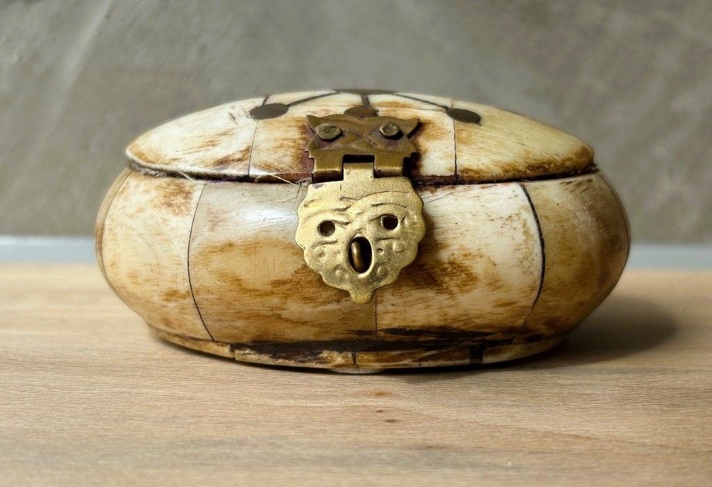 Vintage Doosje Been & Koper 8,5 cm, Ophalen