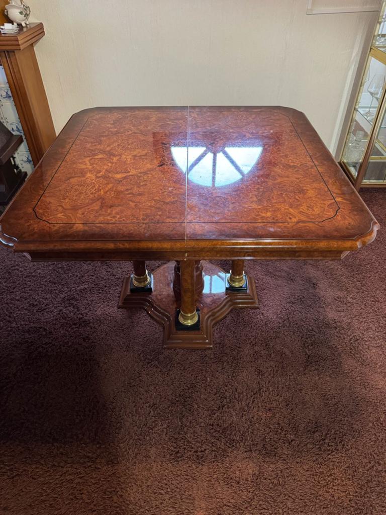 Uitschuifbare notenhouten eettafel luxe dining table, Ophalen of Verzenden